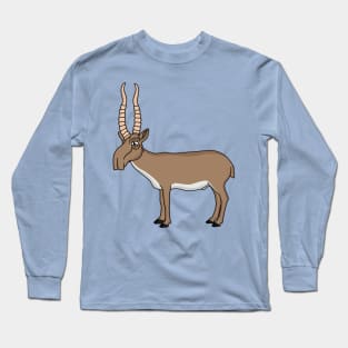 Saiga antelope cartoon illustration Long Sleeve T-Shirt